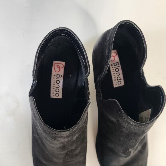 Blondo Victoria Waterproof Nubuck Ankle Boots Black 9M - Picture 4 of 8